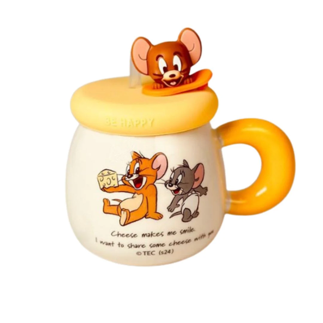 Tom And Jerry Ceramic Mug With Straw - Image 2
