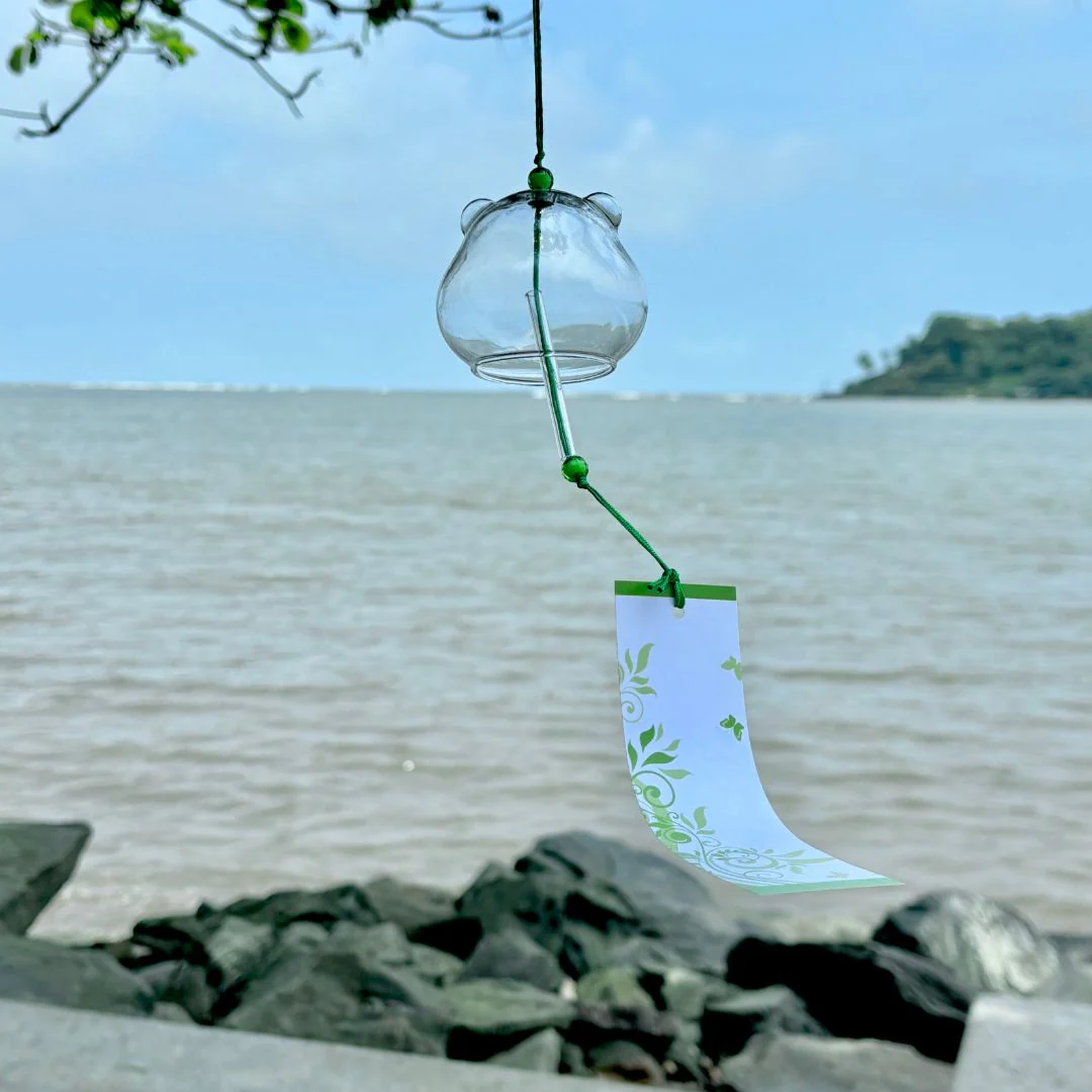 Teddy Bear Wind Chime | Transparent Glass Blessing Bell - Image 4