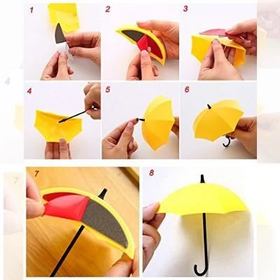 Umbrella Drop Style Clothes Key Hat Wall Hanger Hooks Set of 3 Pcs - Image 3