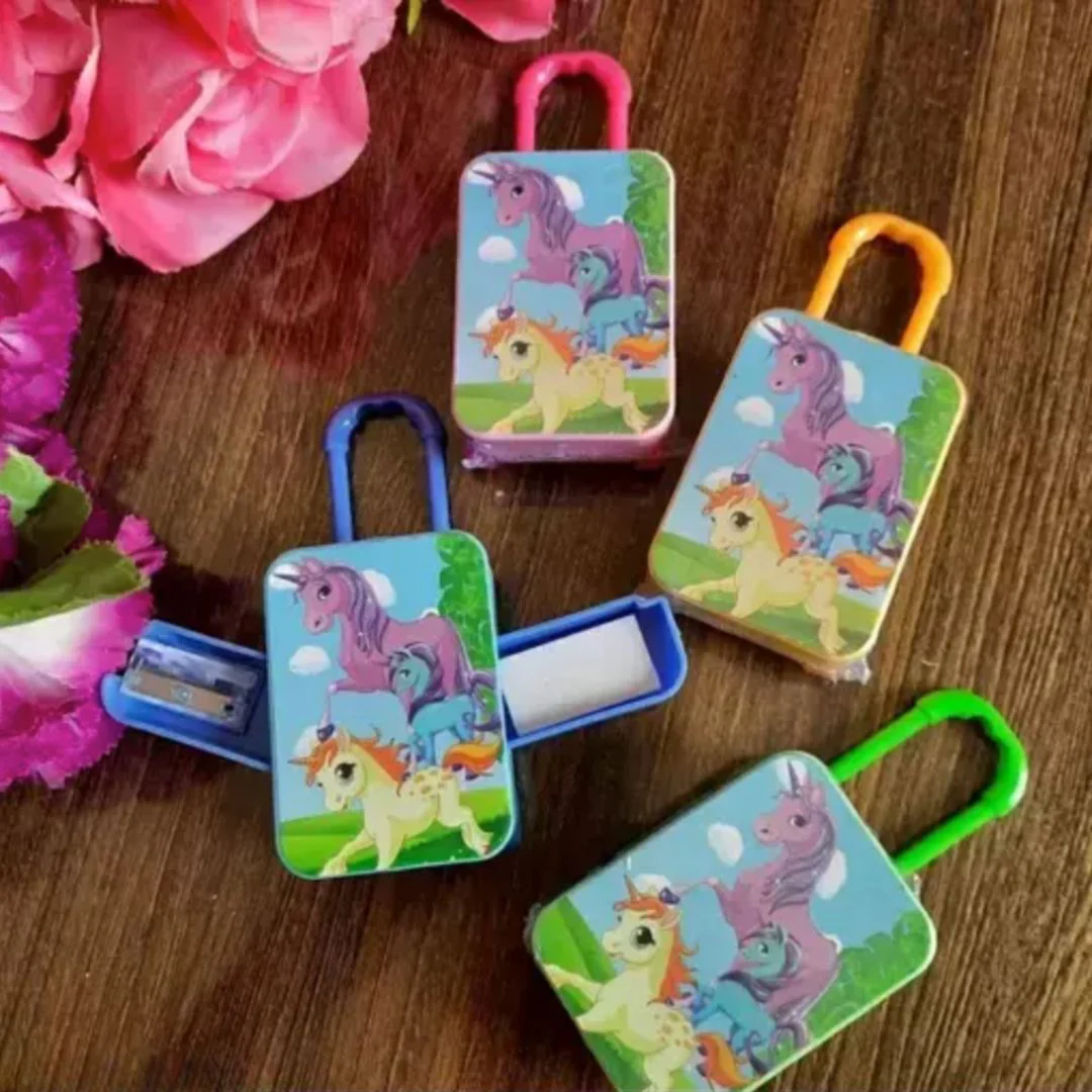 Unicorn Sharpener Eraser Suitcase | Pretty Trolley Bag Stationery for Kids - Image 5