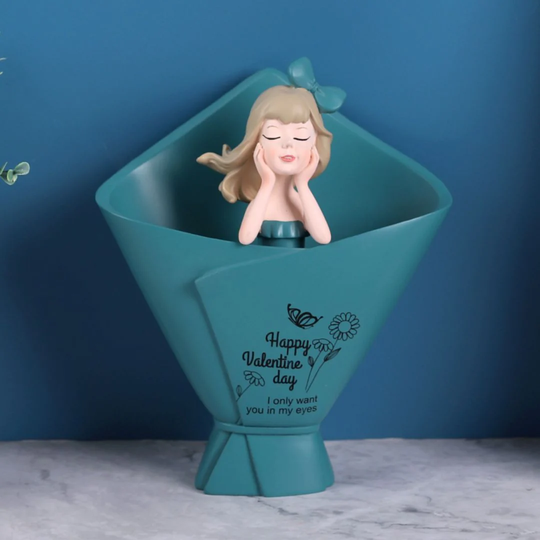 Valentine's Charm Flower Holder | Pretty Lady Flower Vase - Image 3