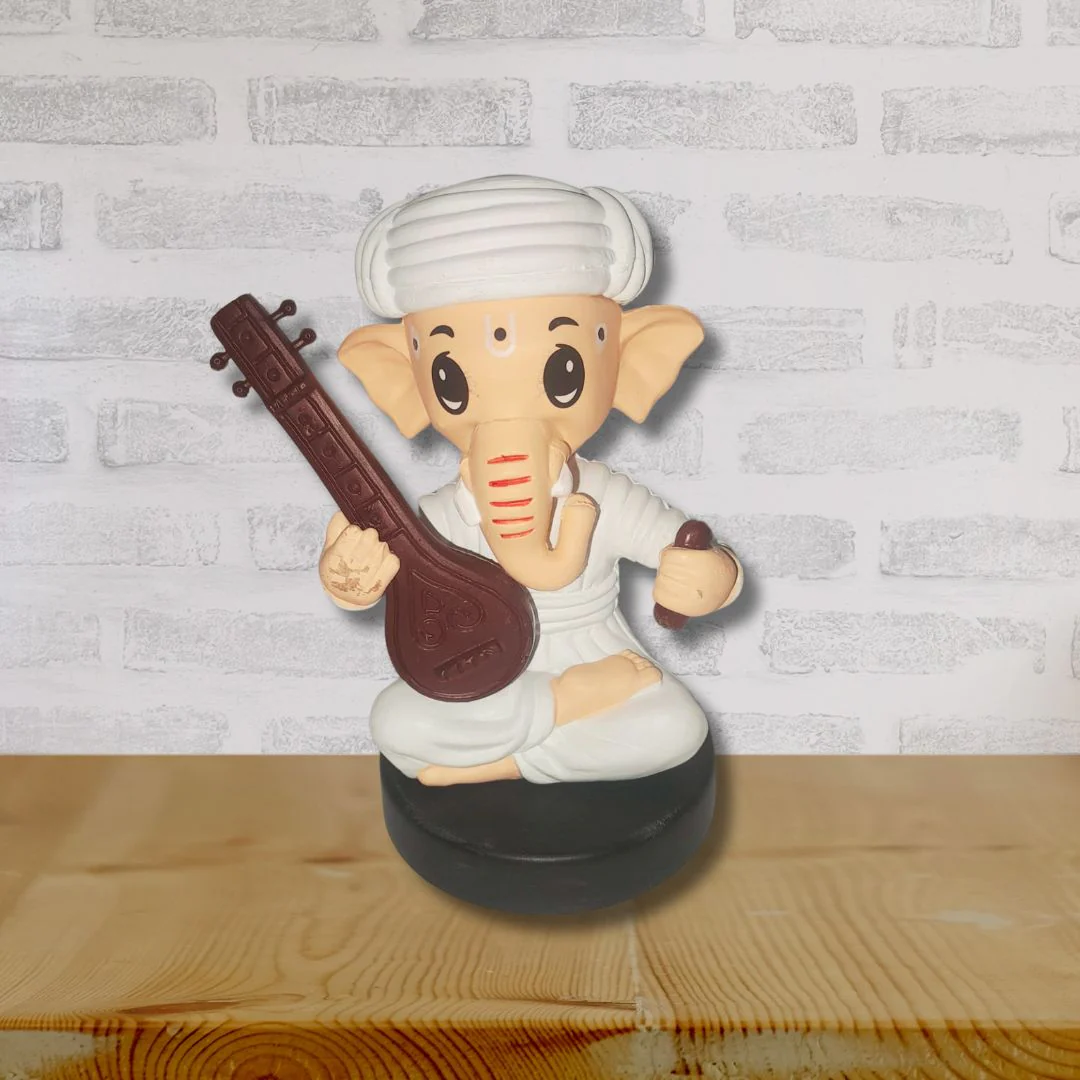 Veena Ganesh Bobblehead | Spiritual Ganpati Bobblehead - Image 2