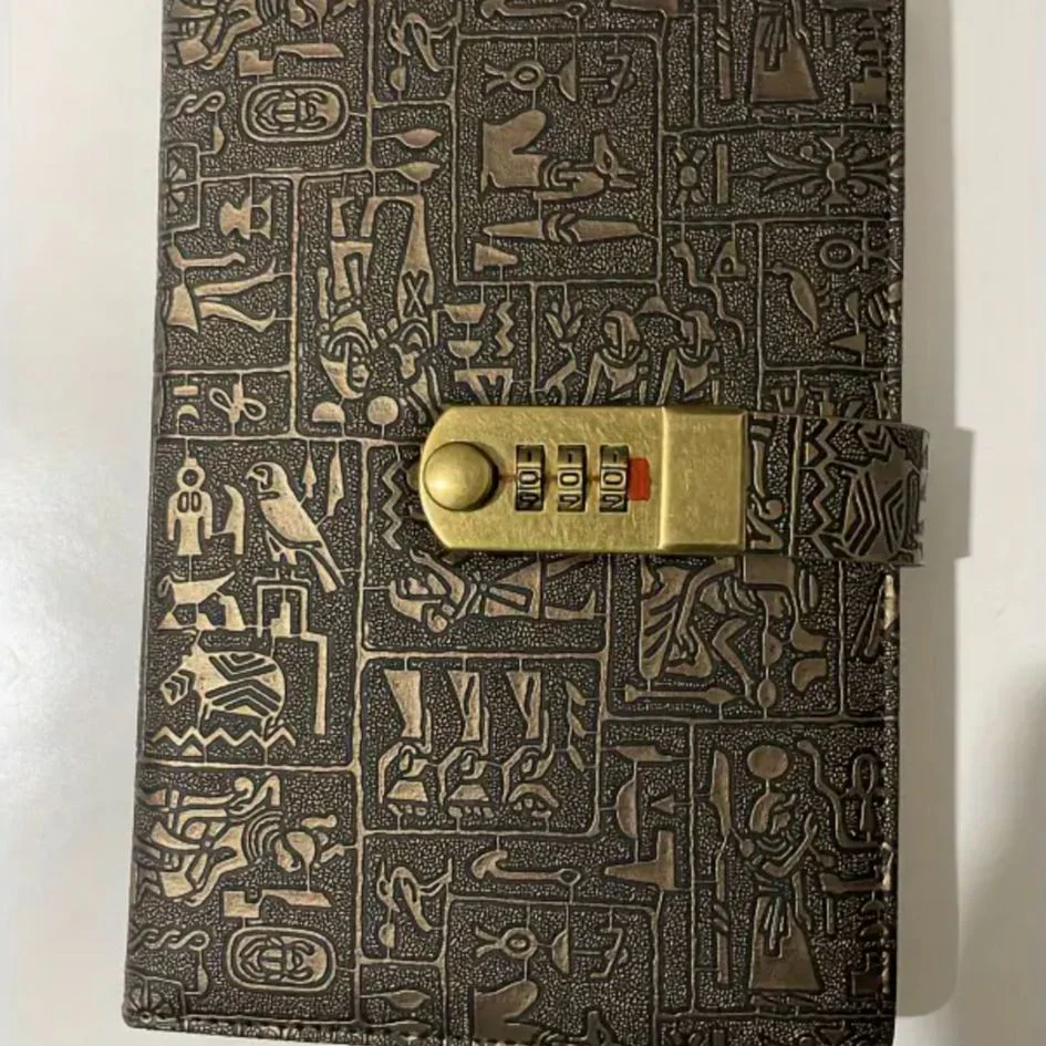 Vintage Egyptian Notebook with Password | Secret Diary with Retro Look - Image 4