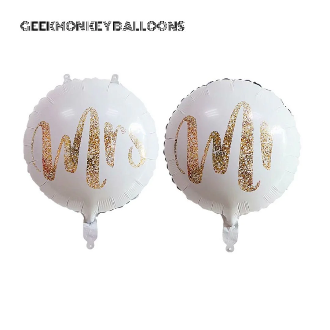 Mr Love Mrs Wedding Foil Balloons (Set of 3) - Image 3