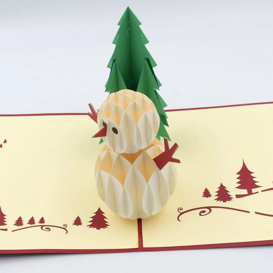 Winter Glory Greeting Card | 3D SnowMan Greeting Cards [Set of 2] - Image 4