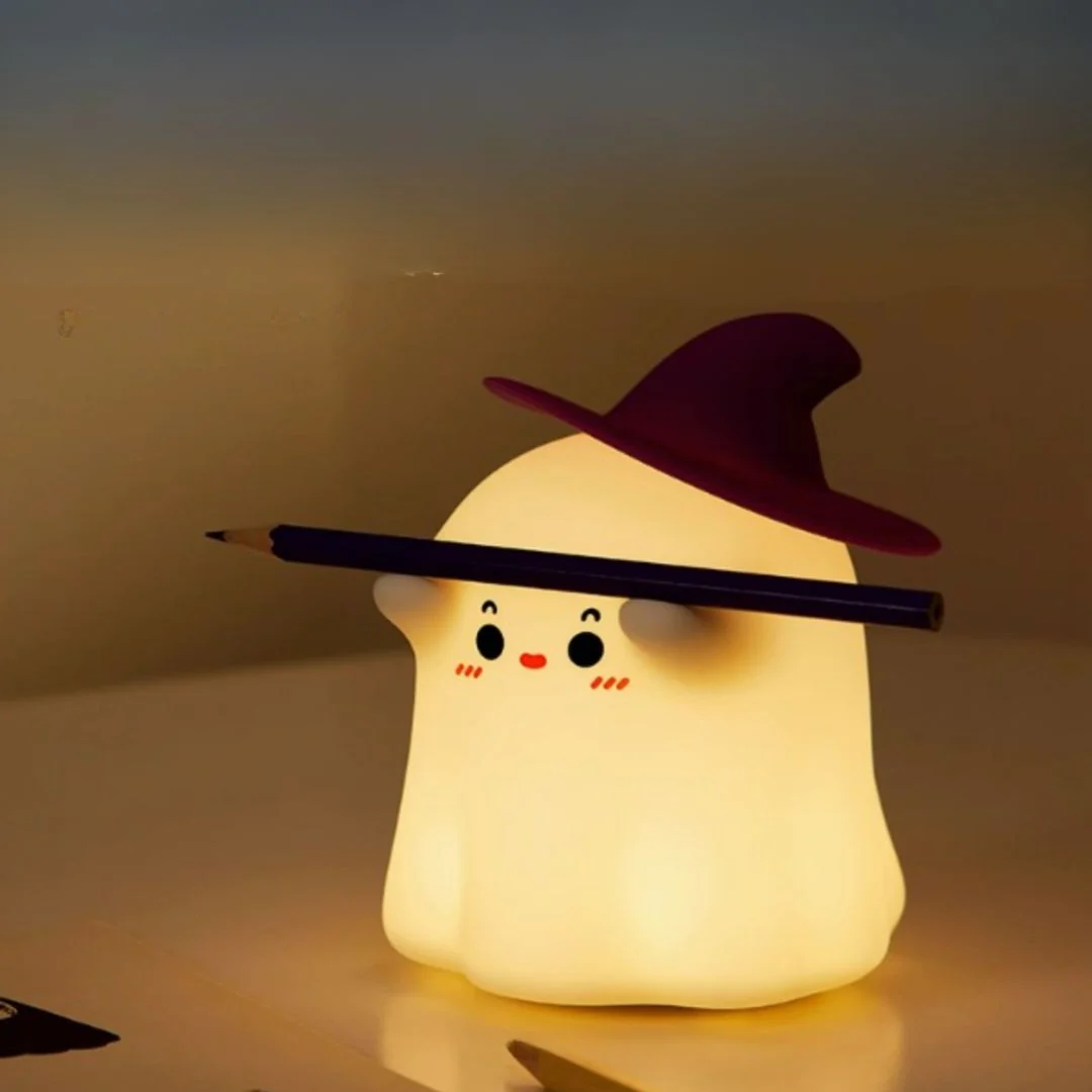 SpookyGlow Witchy Ghost Silicone Night Lamp - Image 2
