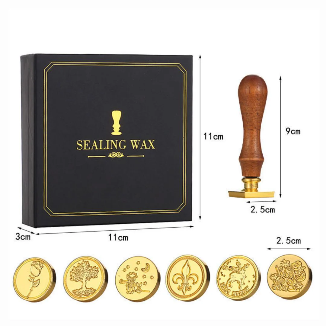 Wooden Seal with Interchangeable Heads | Stamper Set with Heads - Image 3