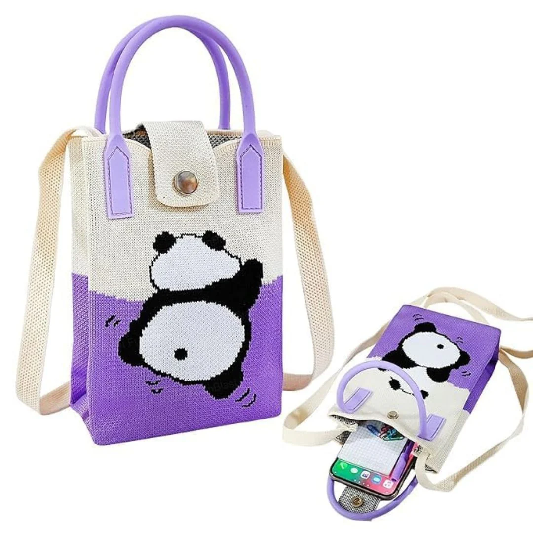 Woven Phone Holder Tote With Shoulder Strap For Women - Image 6