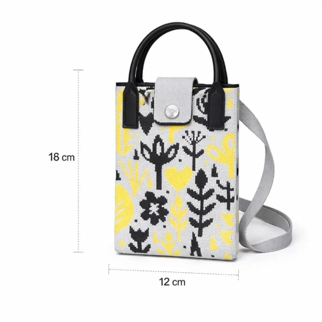 Woven Phone Holder Tote With Shoulder Strap For Women - Image 8