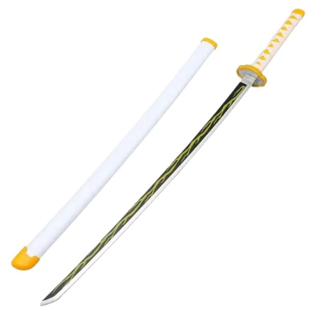 Demon Slayer Zenitsu Agatsuma Nichirin Sword Replica – 104 cm Wooden Cosplay Katana - Image 2
